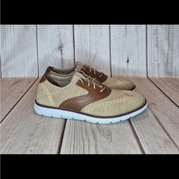 JOHNSTON & MURPHY Mens Sz 11M Holden Knit Wingtip Oxford Shoes TAN/BROWN 20-8386 main image 7